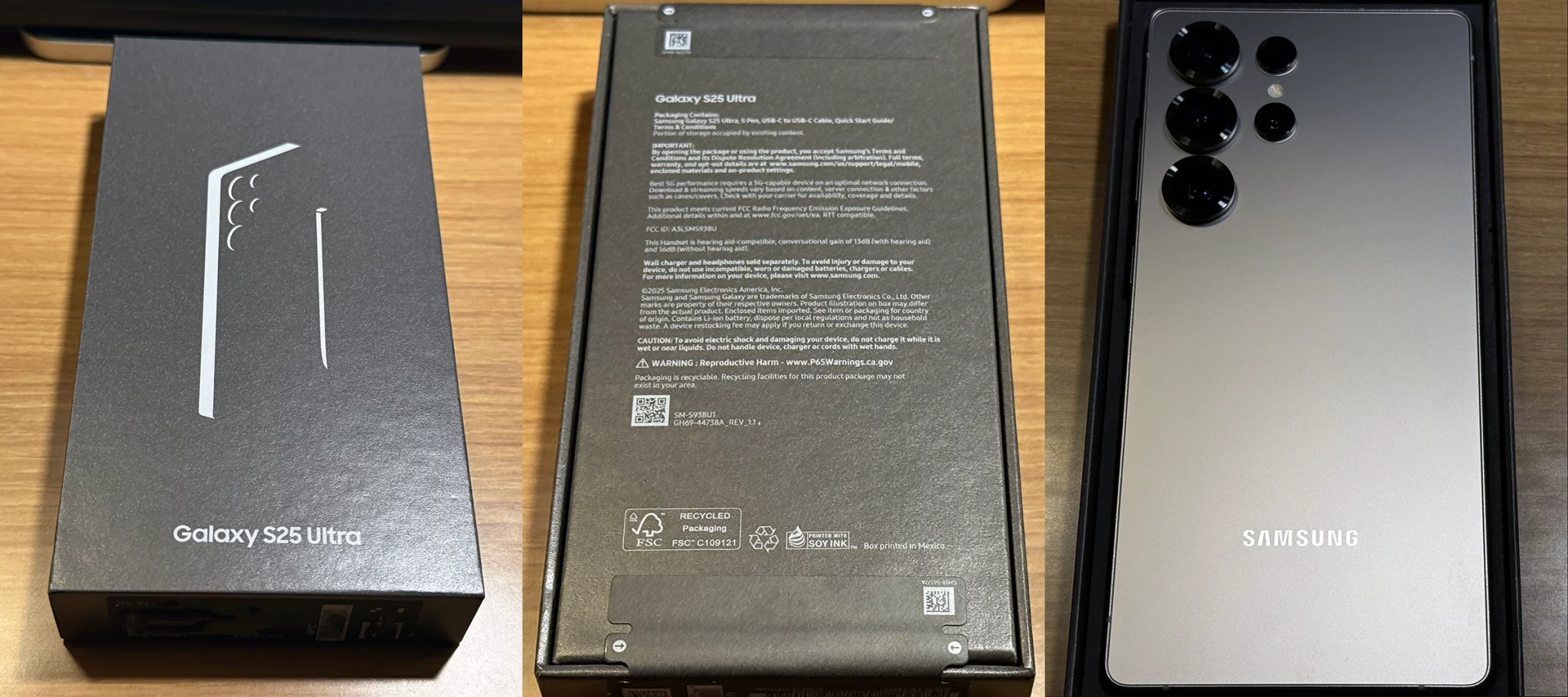 Samsung Galaxy S25 Ultra (boxed and back facing part of the phone)