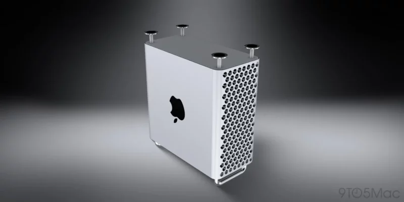 Upside down Mac Pro to signifying the discontinuing of the product line by Apple