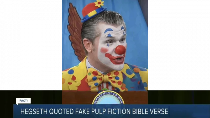 Defense Secretary Edited into the Clown that he is