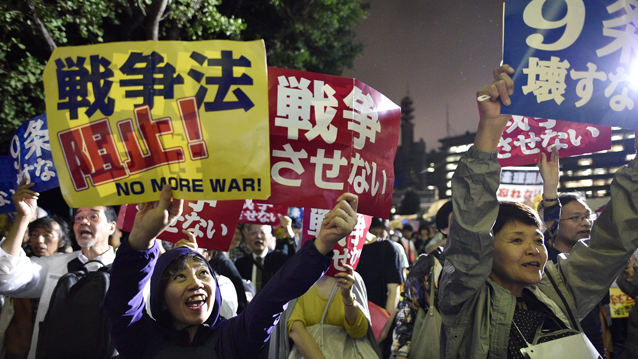 Anti-war demonstrations take place in Tokyo Japan